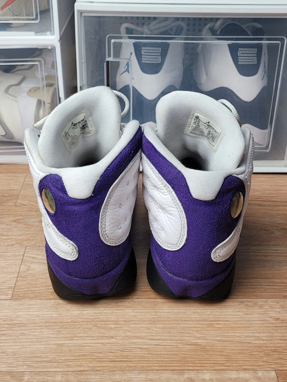 Jordan 13 Retro Mid Lakers Size 7y GS 884129-105 White Purple Youth Sneakers OG